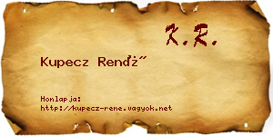 Kupecz René névjegykártya